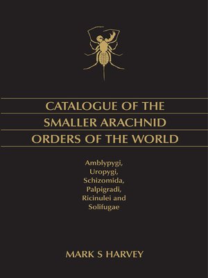 cover image of Catalogue of the Smaller Arachnid Orders of the World